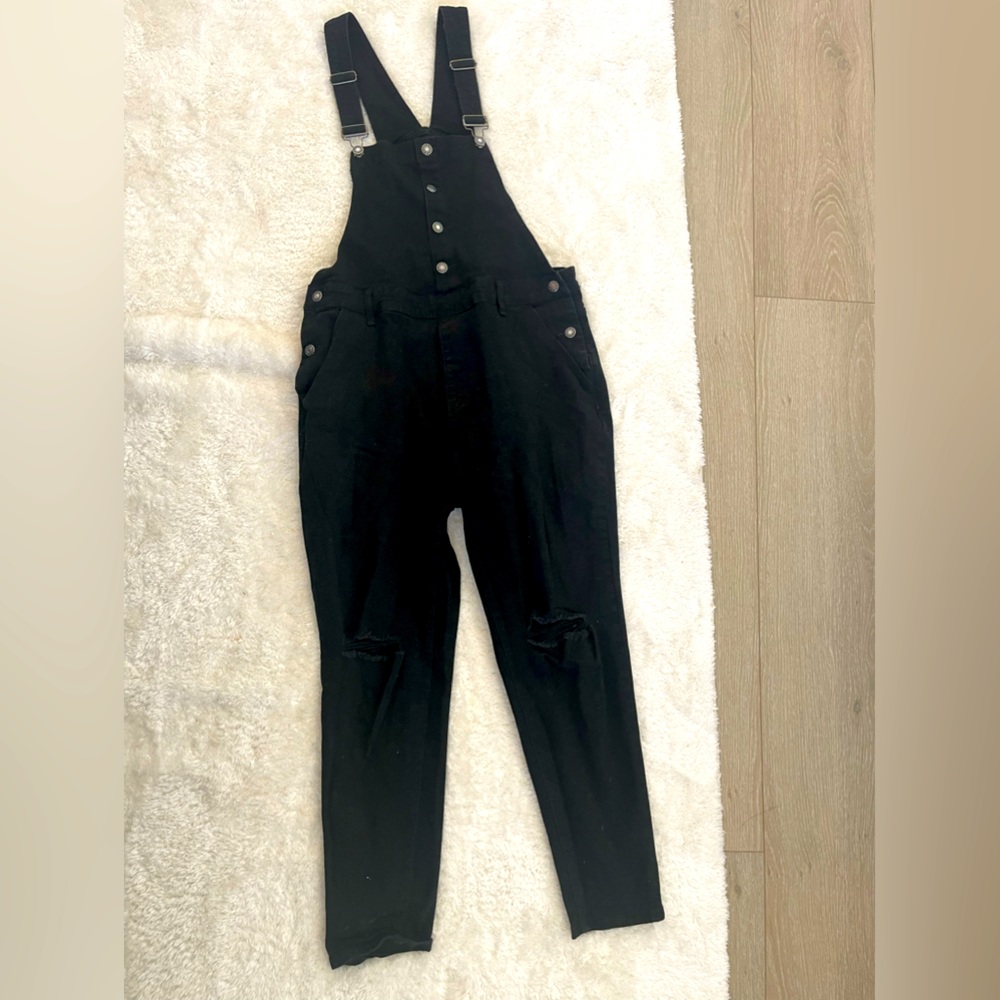 SHEIN curve black overalls